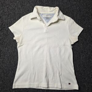 Tommy Hilfiger Golf Women’s Polo M White Short Sleeve 100% Cotton Shirt